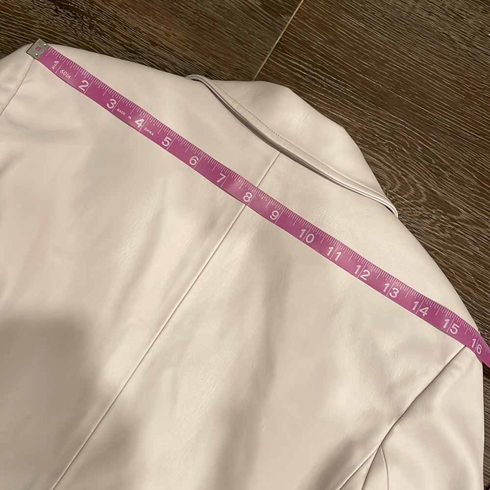 🟪NWT Anthropologie Lavender purple faux leather blazer xs - Picture 11 of 14